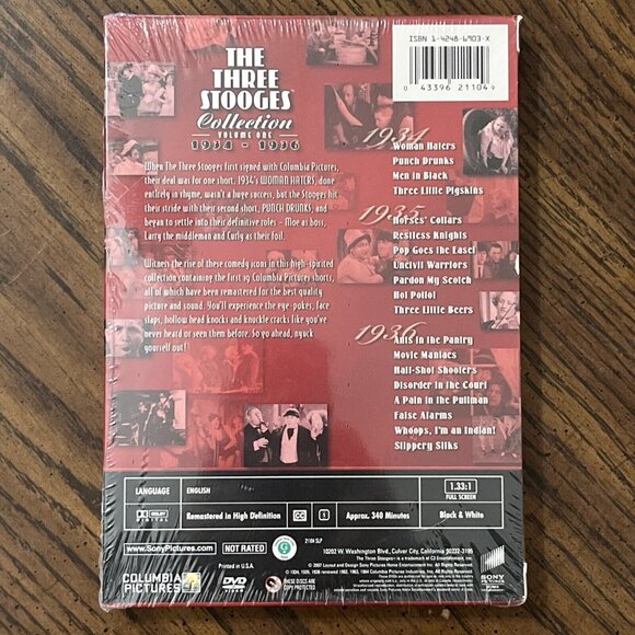 Three Stooges DVD Lot of 4 Collection Vol 1 & 2 (NEW) , Features, Cartoons - Picture 9 of 11